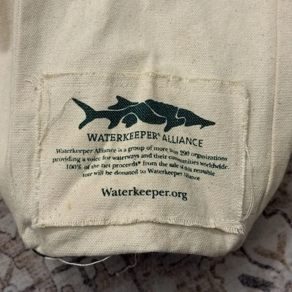Polo Ralph Lauren Waterkeeper Alliance Organic Cotton Canvas Tote Bag Horse Logo